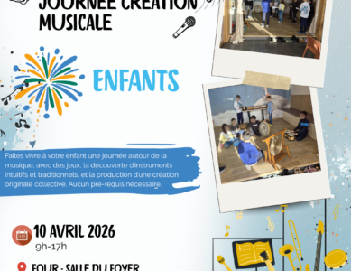 Journée de Création Musicale Pour Enfants le 10 avril 2026